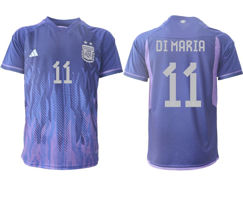 Men 2022 World Cup National Team Argentina away aaa version purple #11 Soccer Jersey->argentina jersey->Soccer Country Jersey